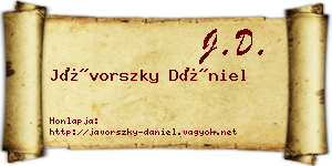 Jávorszky Dániel névjegykártya