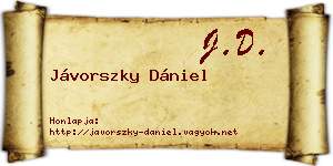 Jávorszky Dániel névjegykártya